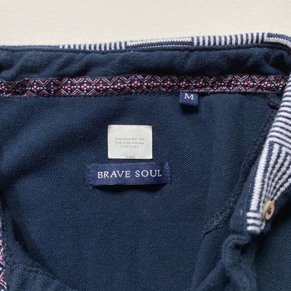 Brave Soul Long Sleeve Polo - Picture 3 of 5
